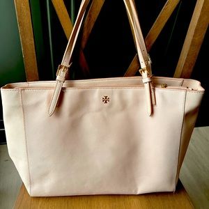 Tory Burch Blush Pink York Saffiano Purse Bag Laptop